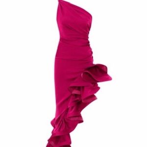 Elegant Pink Ruffled Dress. Size 8.